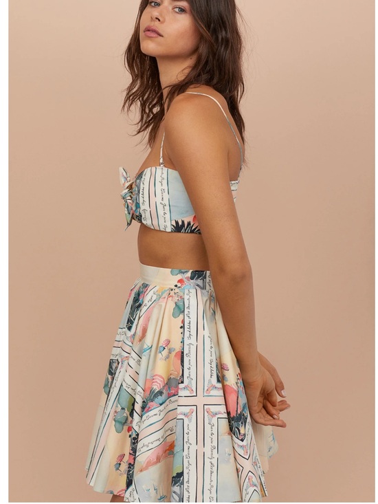 H&M Dresses & Skirts - H&M 100% Cotton Graphic Statement Bell Skater Skirt. France. Beachy. Vacation.